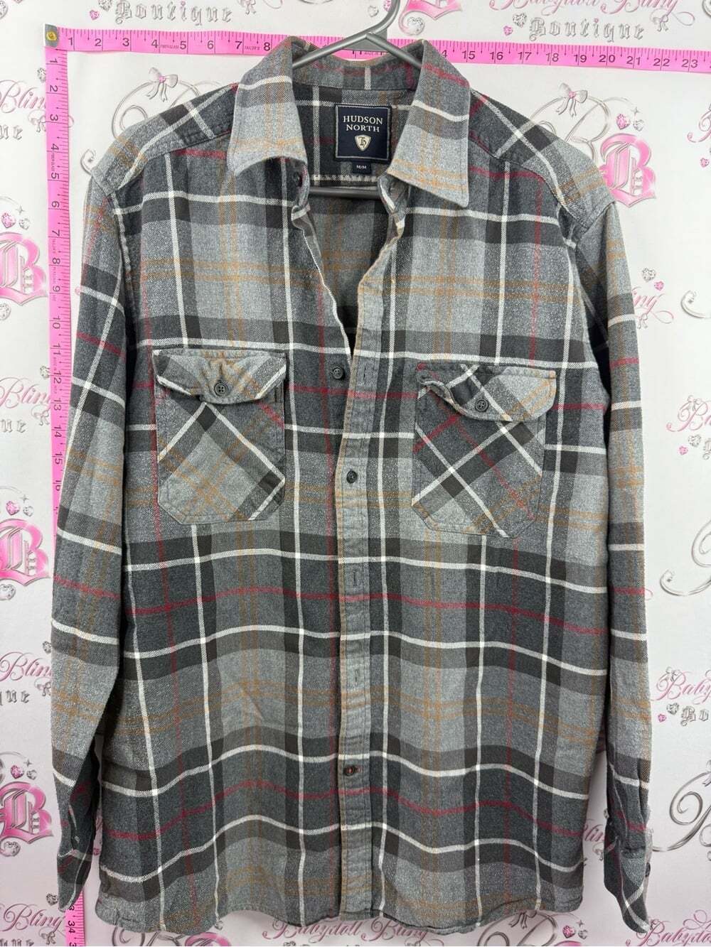 Hudson North Men's Gray Plaid Lightweight Shirt Jacket